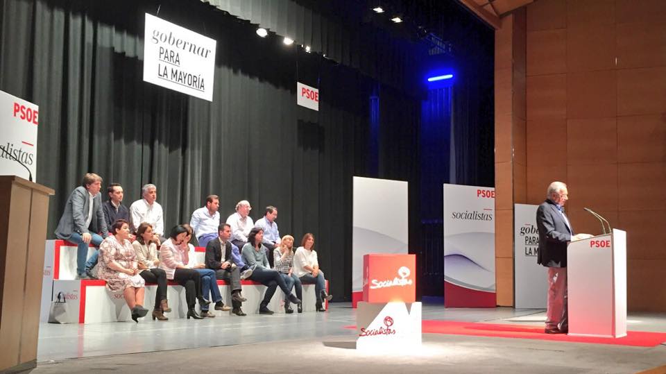 <strong>Jos&eacute; Luis G&oacute;mez y Luciano Huerga en el Mitin del PSOE-CyL en Valladolid hoy Domingo con las intervenciones de Alfonso Guerra y Luis Tudanca</strong>