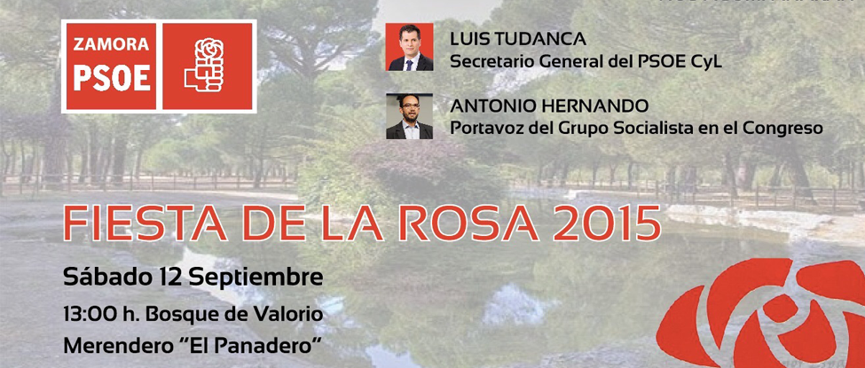 <strong>Antonio Hernando y Luis Tudanca en la Fiesta de la Rosa del PSOE de Zamora ma&ntilde;ana S&aacute;bado</strong>