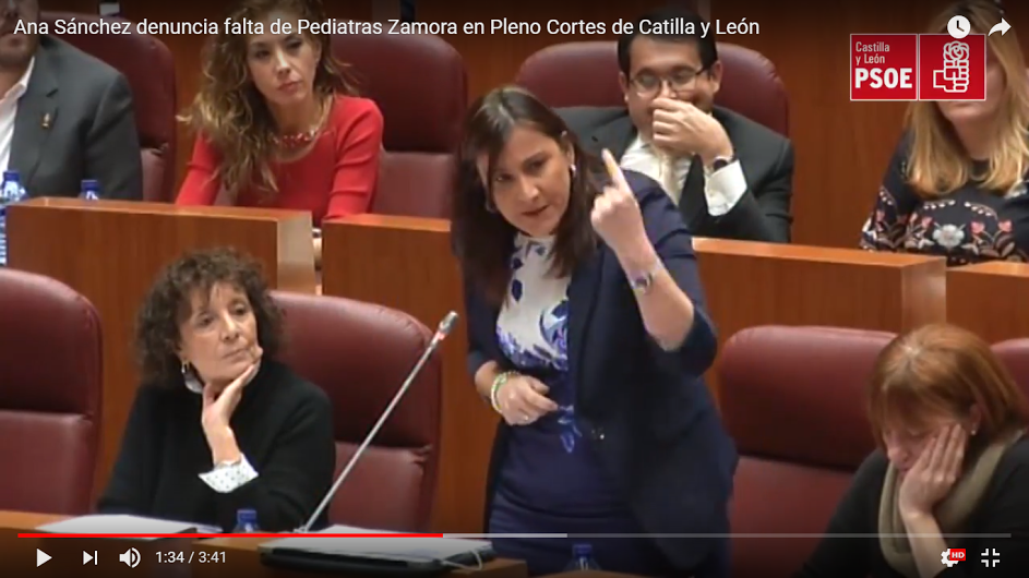 <strong>Ana S&aacute;nchez critica la falta de pediatras en Zamora y pide a la Junta que cuide a los ni&ntilde;os, &ldquo;la joya de la corona&rdquo;</strong>