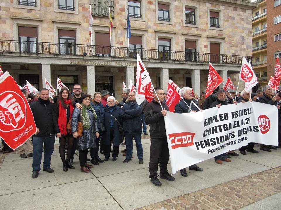 <strong>El PSOE de Zamora respalda las concentraciones de los sindicatos UGT y CCOO por unas pensiones dignas</strong>