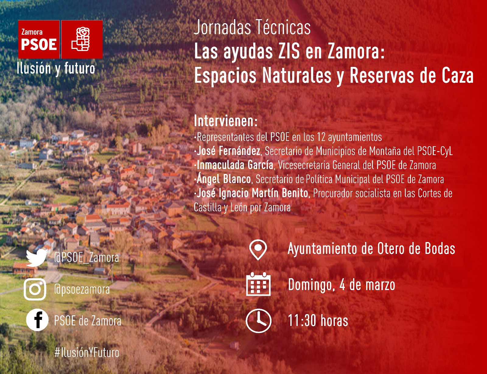 <div><strong>Jornada T&eacute;cnica del PSOE de Zamora sobre Ayudas ZIS ma&ntilde;ana Domingo en Otero de Bodas</strong></div>