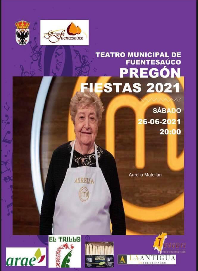 <div><strong>Aurelia Matell&aacute;n pregona ma&ntilde;ana las Fiestas de la Visitaci&oacute;n 2021 de Fuentesa&uacute;co</strong></div>