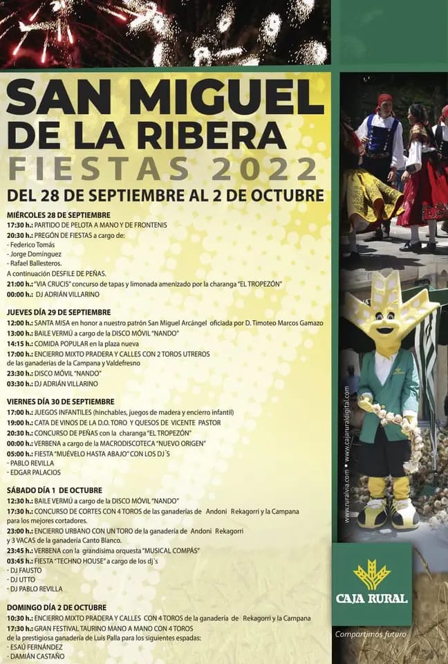 <strong>San Miguel de la Ribera celebra sus Fiestas Mayores entre el 28 de septiembre y el 2 de octubre</strong>